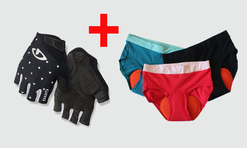 Padded Bike Underwear & Fingerless Glove COMBO •
